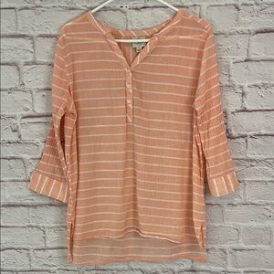 St. John's Bay Coral Striped Blouse